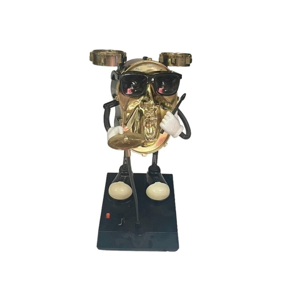Vintage Japan Dancing Gold Drum With Sound Sensor by WACO Desk Toy